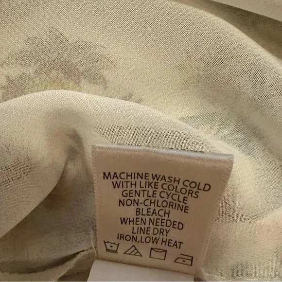 Max Studio cream floral blouse size L - Picture 8 of 8